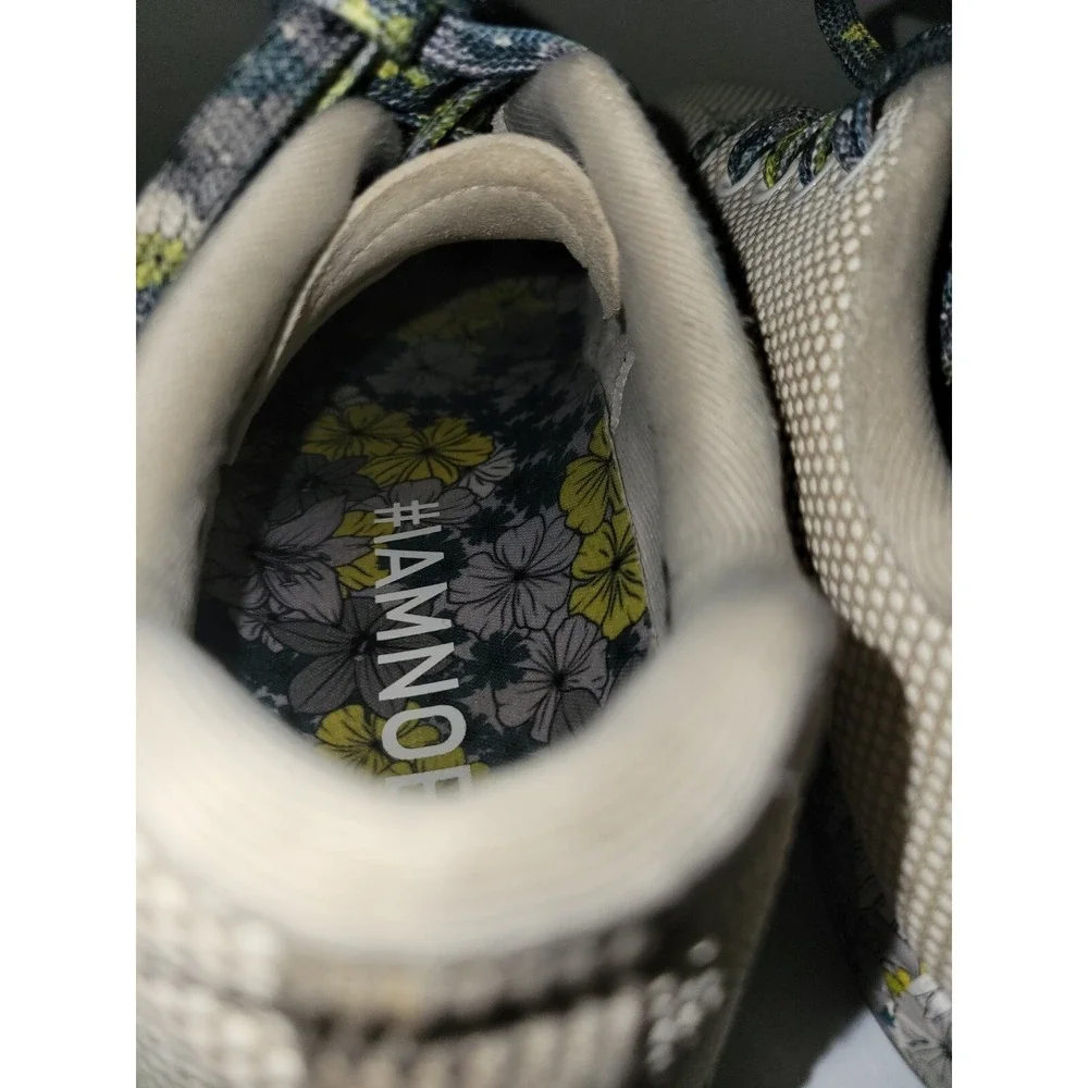 NO BULL Spring Fling SuperFabric Cream/Floral Low Top Sneakers Womens 9 Mens 7.5
